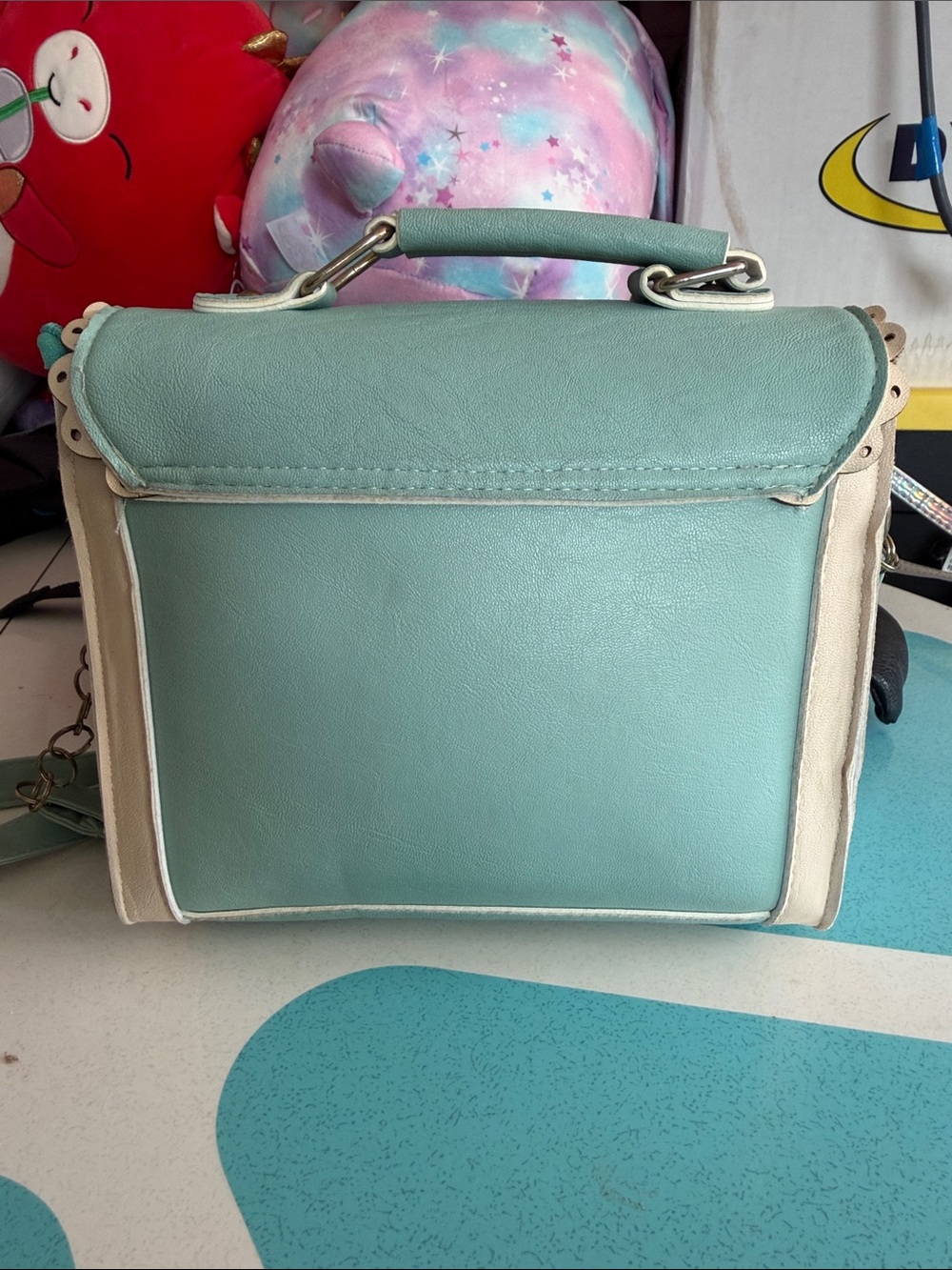 Mint & Cream Bow-Accent Satchel Bag - Lolita Style - Picture 3 of 6